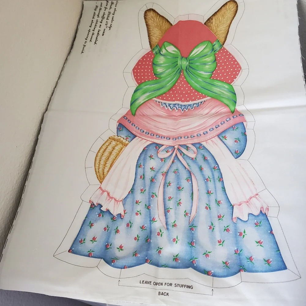 2X Vintage Cranston Print Works Bunny & Springs Mills Holly Day Kittens Fabric